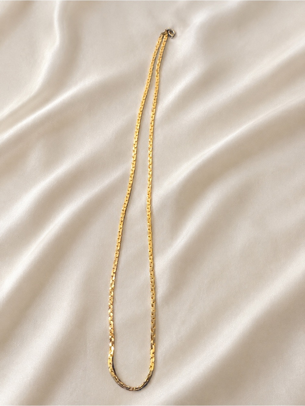 Vintage 14GF Gold Filled Chain Necklace 18” Retro Minimalist Flat Link Necklace